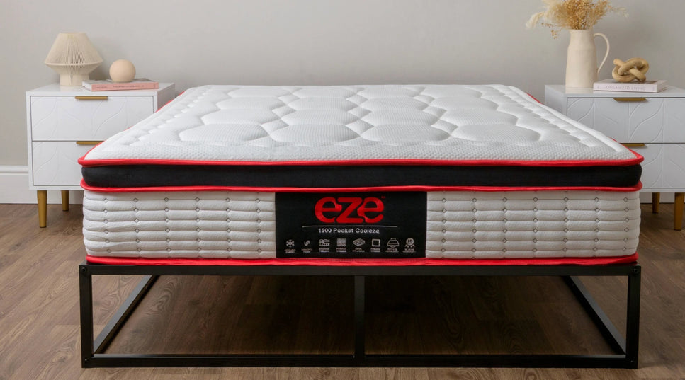 COOLEZE HYBRID PLATINUM MATTRESS IN A STYLED BEDROOM