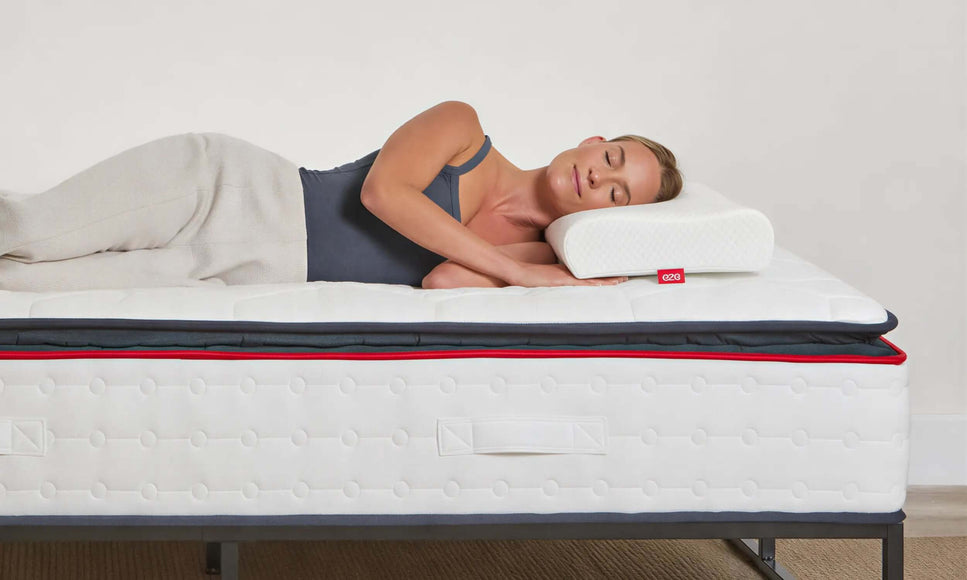 women laid on side on eze comfort pillow
