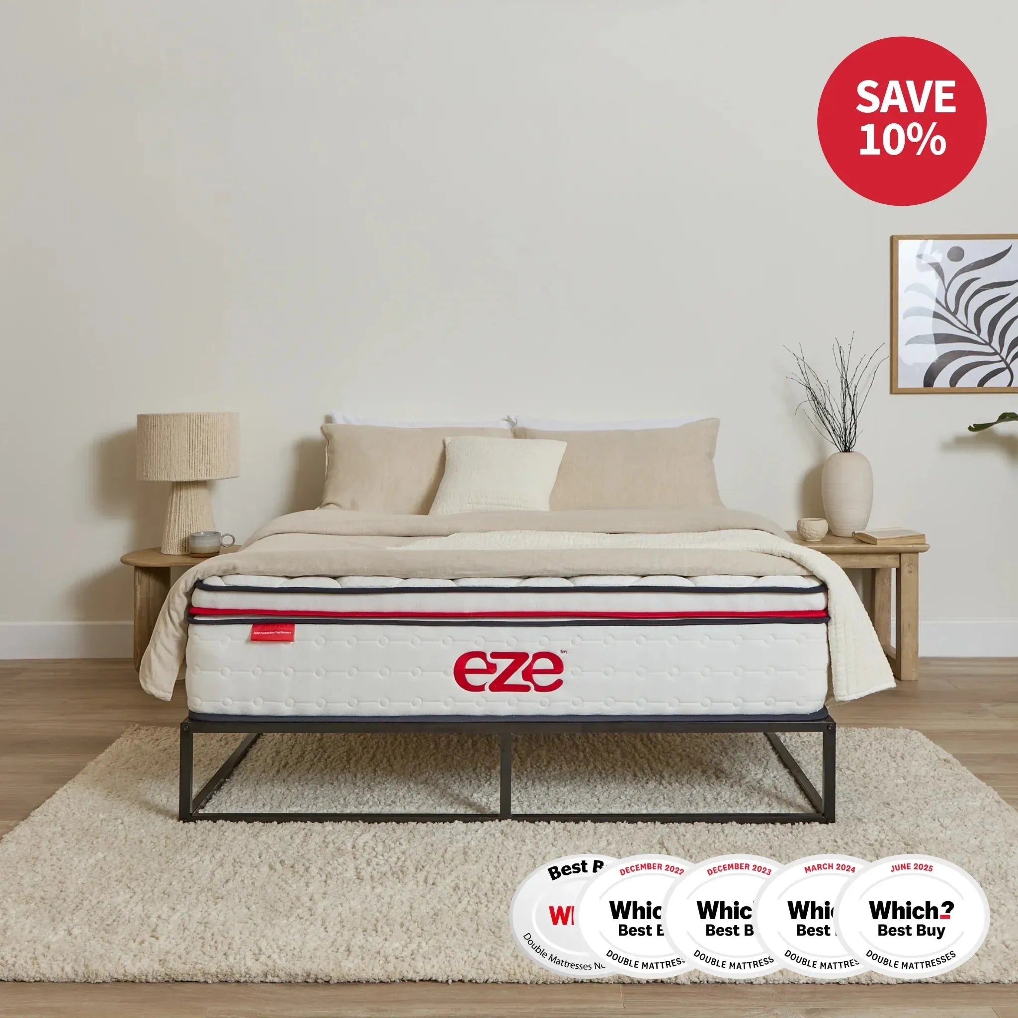 eze™ Hybrid Max Mattress Which? Best Buy 2000 Pocket Springs