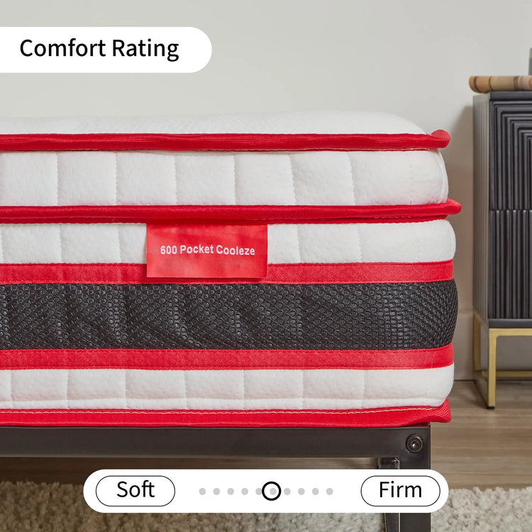 close up of cooleze hybrid original to show the comfort rating of the mattress