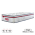 White mattress with red and blue accents on a white background, featuring the brand 'eze'.