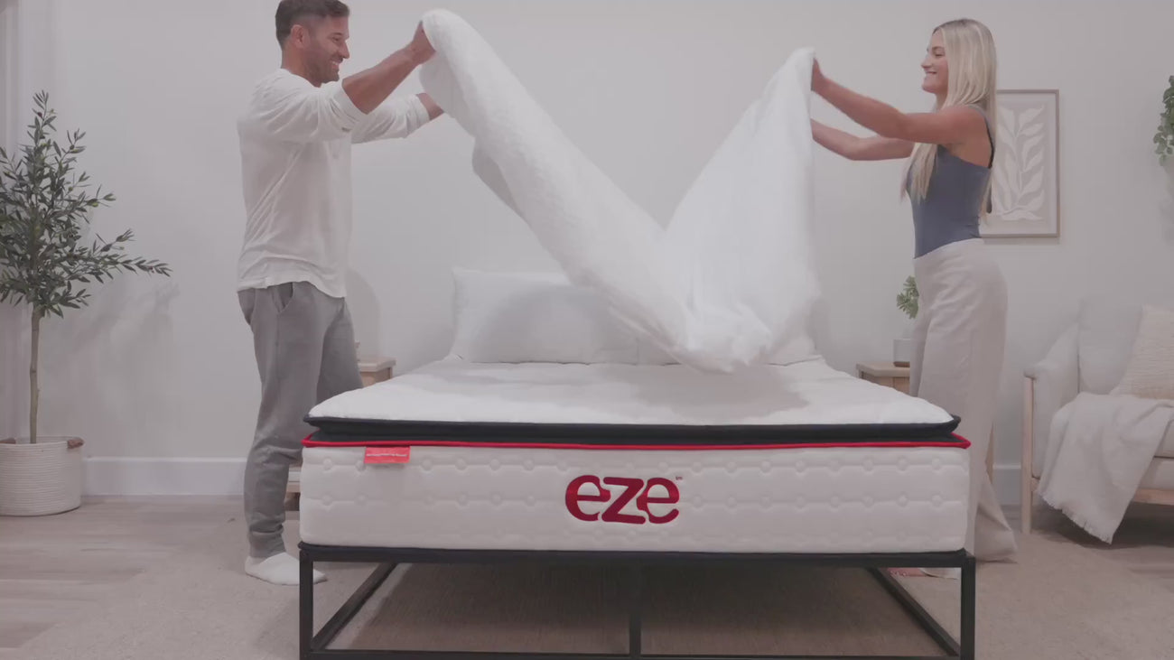 eze hybrid ultra lifestyle video with models on the bed